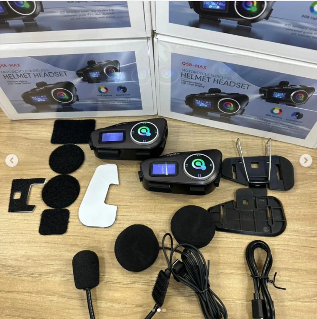 SET INTERCOMUNICADOR Q58-MAX MOTO CASCO X2 UNIDADES