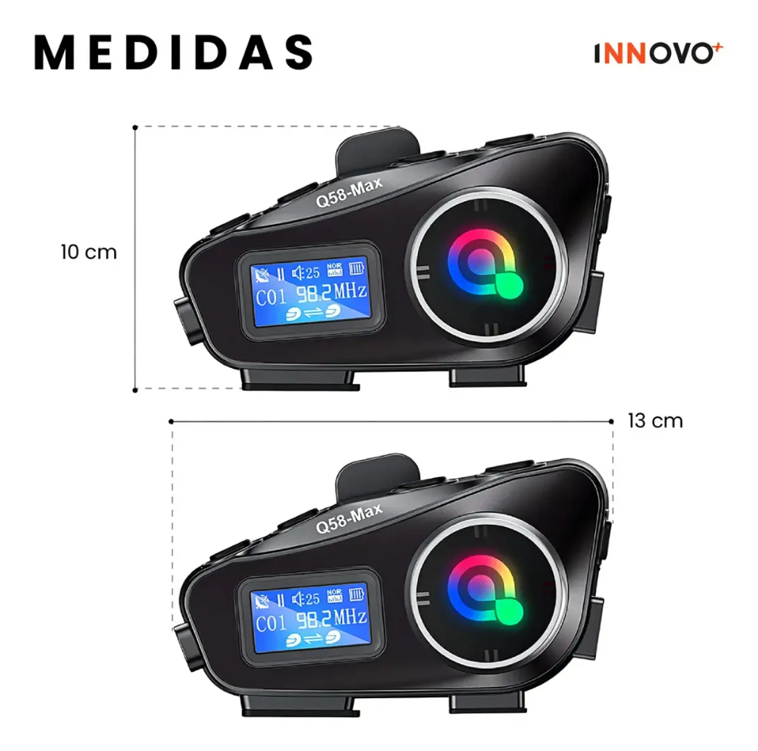 SET INTERCOMUNICADOR Q58-MAX MOTO CASCO X2 UNIDADES