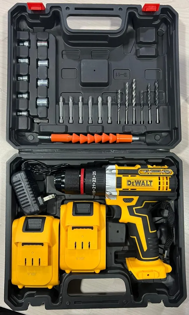 TALADRO INALAMBRICO DOBLE BATERIA 48V PERCUTOR SET DE COPAS DEWALT